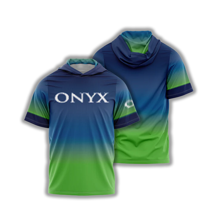 Elite Onyx Men's Shortsleeve Jersey Hoodie - Blue/Green Fade