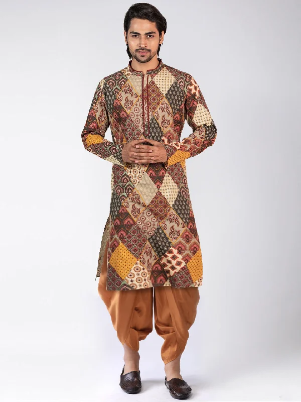 Men's Multi Kurta Dhoti Pants Set