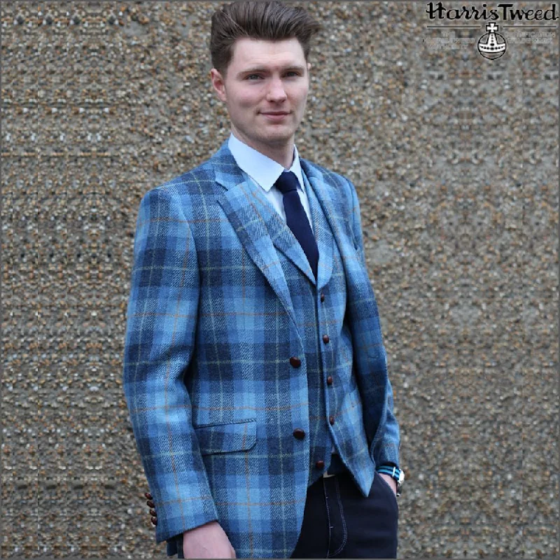 Harris Tweed Light Blue Check Jacket>>