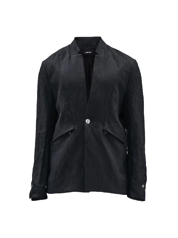 areso blazer cotton/metal blend black