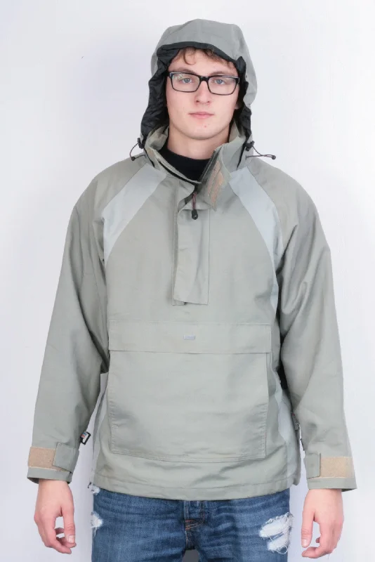 Tog24 Mens S Jacket Green Hood Anorak Nylon Parka Performance Clothing Systems