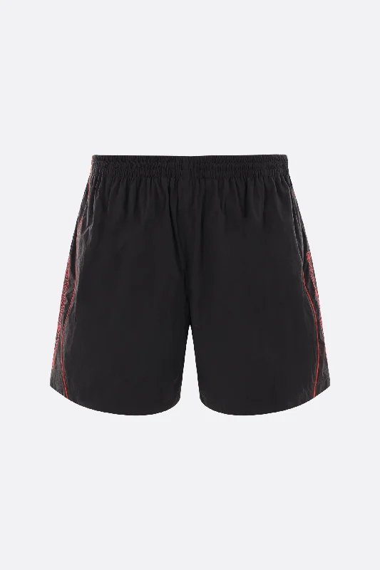 logo embroidered nylon track shorts