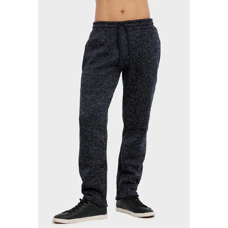 KNOCKER Men's Long Fleece Sweat Pants - Space Dyed Navy