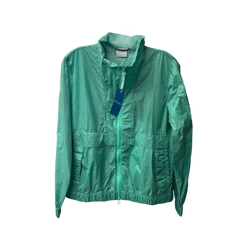 Jacket Windbreaker By Columbia In Green, Size: M