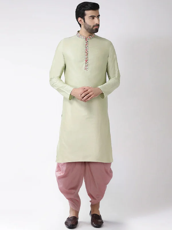 Men's Green Kurta Dhoti Pants Set