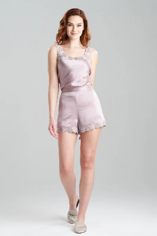 Rose Parfait Lace Trim Silk Shorts