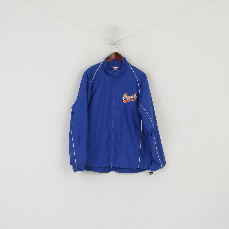 Rawlings Men L Jacket Blue Nylon Waterproof Vintage Crush Cy-Fair Baseball Top