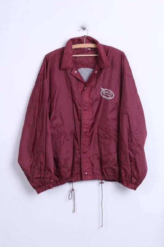 RESCUE Sports Mens XL Jacket Outdoor Nylon Waterproof Maroon