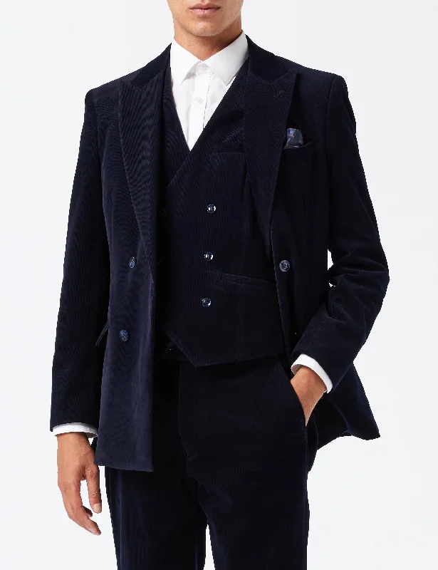 MATTHEW – NAVY CORDUROY JACKET & WAISTCOAT