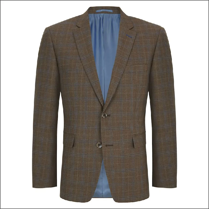 Wellington Brown Check wool blend Jacket-