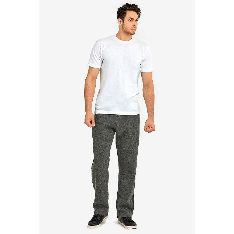 ET TU Men's Long Fleece Sweat Pants - Charcoal Grey