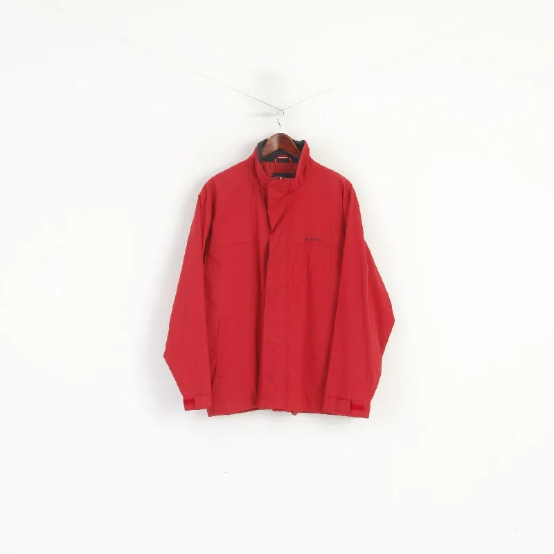 Le Frog Casual Men L Jacket Red Lightweight Full Zip Design Classic Top