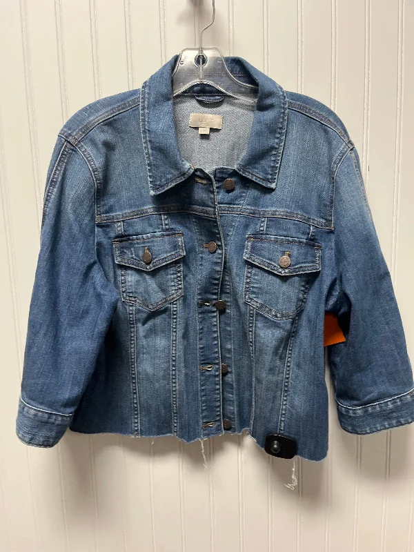 Jacket Denim By Loft In Blue Denim, Size: Xl