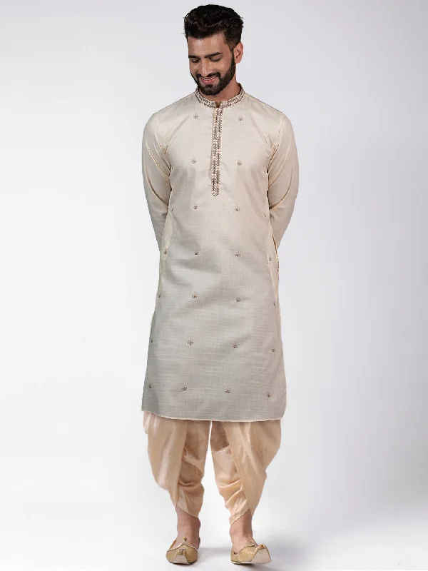 Men's White Kurta Dhoti Pants Set