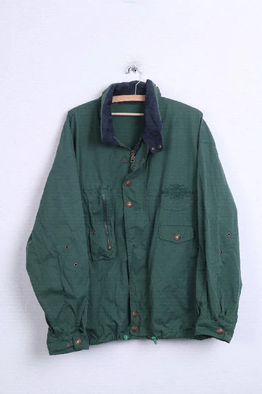 Vintage Mens XL Jacket Hood Green Parka