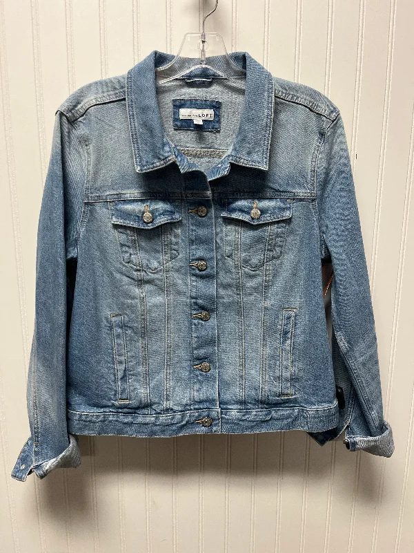 Jacket Denim By Loft In Blue Denim, Size: L