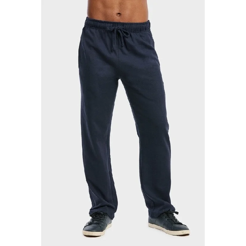 ET TU Men's Lightweight Long Fleece Sweat Pants - Navy