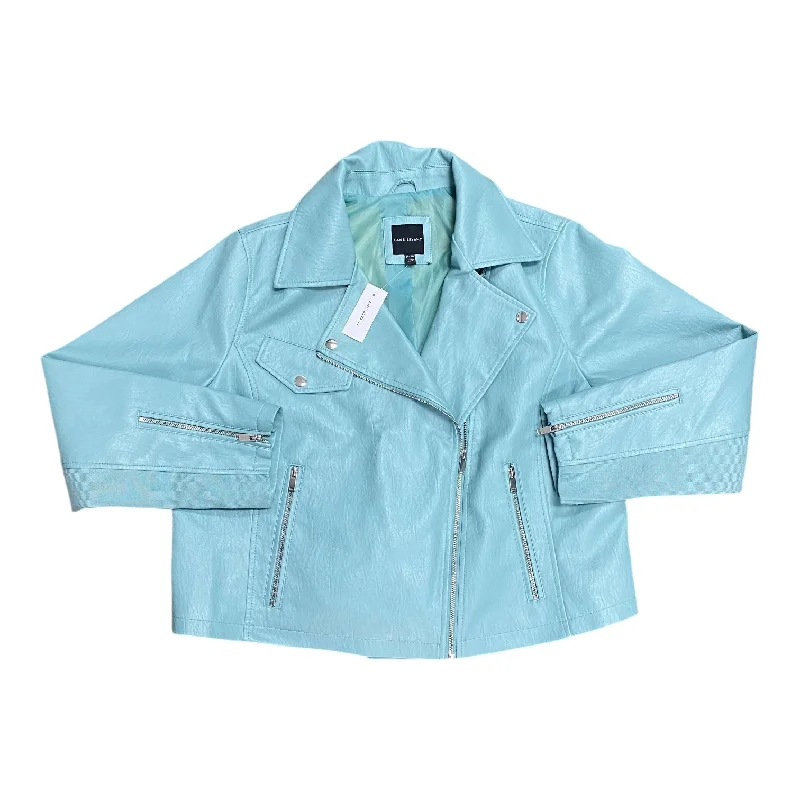 Jacket Leather By Lane Bryant In Aqua, Size: 1x