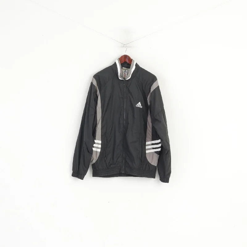 Adidas Men L 186 Jacket Black Vintage Nylon Bomber '00 Full Zipper Track Top