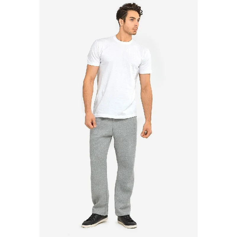 ET TU Men's Long Fleece Sweat Pants - Heather Grey