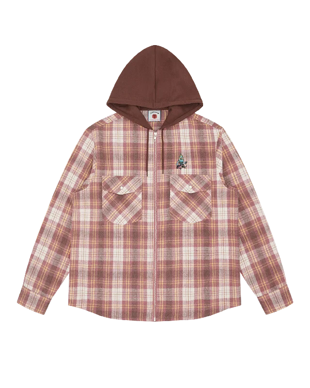 Hooded Flannel Zip Through