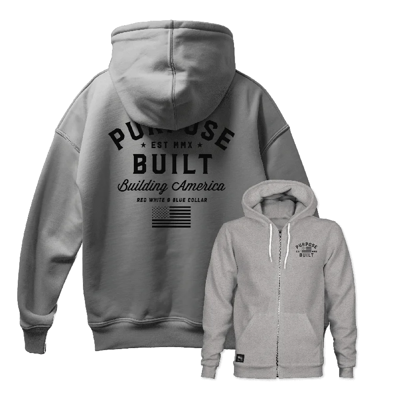 Gameday Zip-Up Freedom Hoodie -  Raider Grey