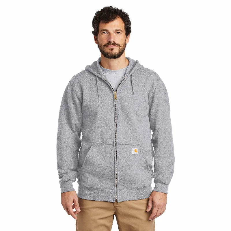 K122 Loose Fit Midweight Full-Zip Sweatshirt - Heather Grey