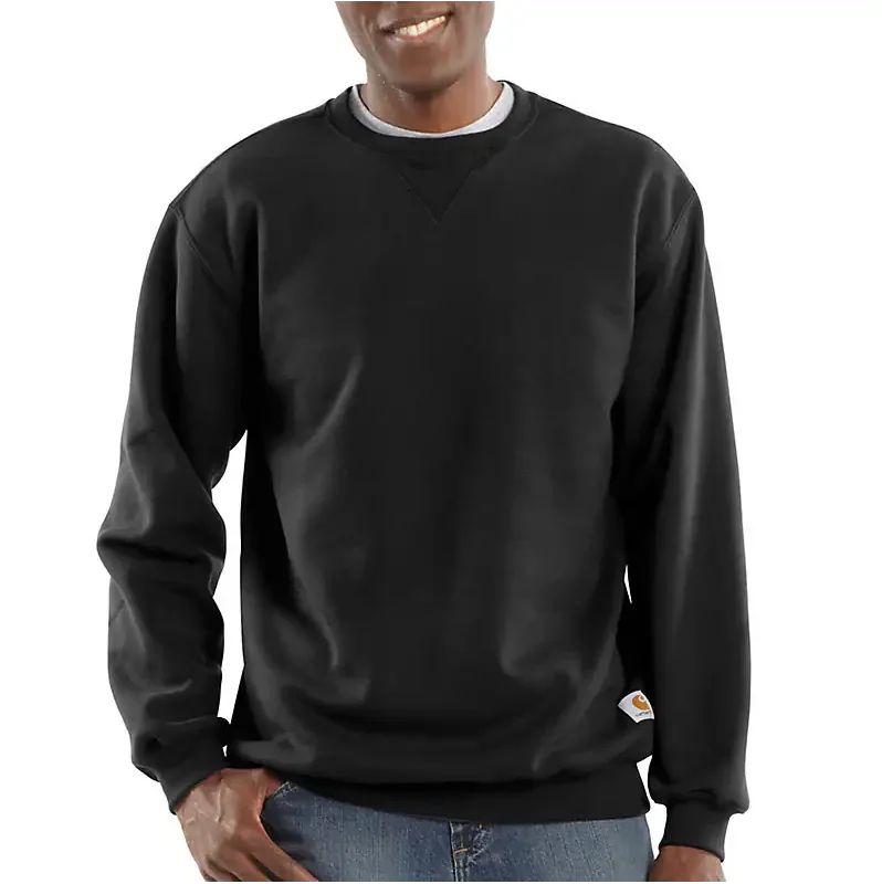 K124 Loose Midweight Crewneck Sweatshirt - Black