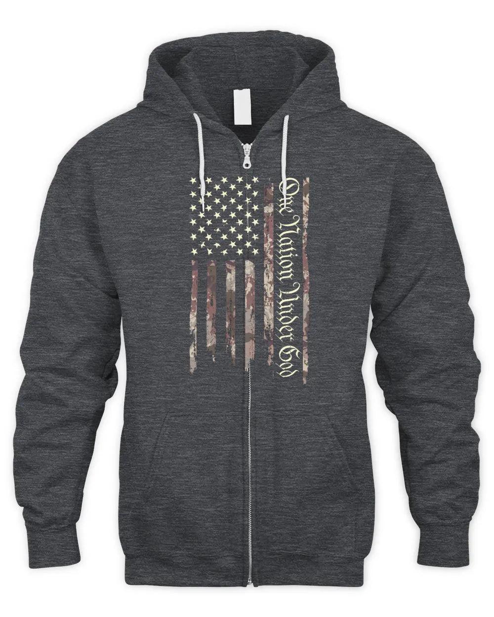 One Nation Zip Hood - Charcoal