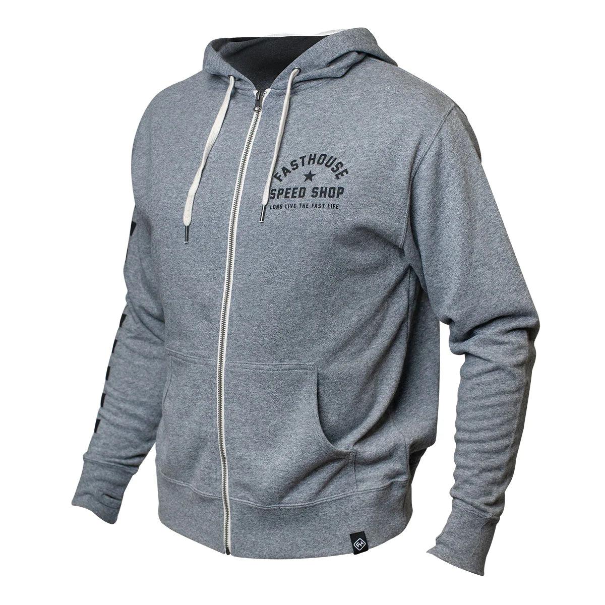 Star Hooded Zip Up- Heather Grey