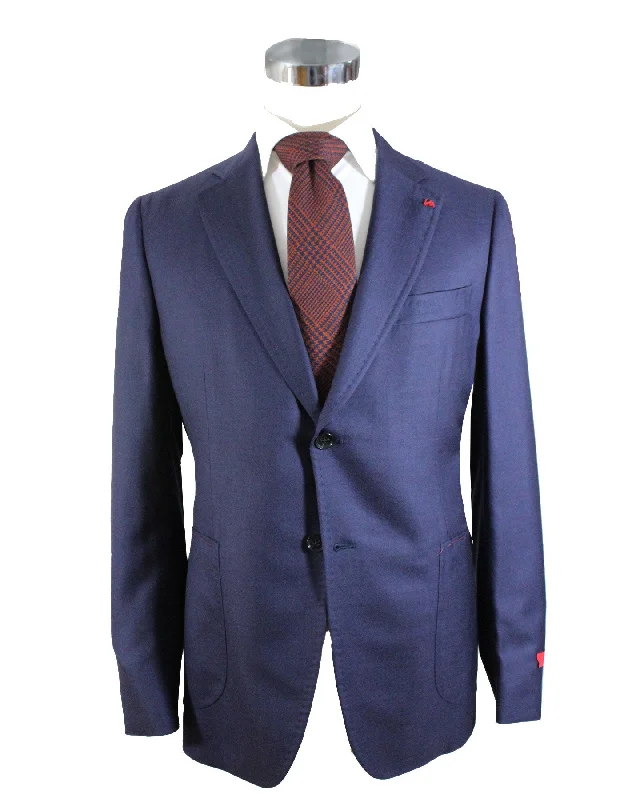 Isaia Sport Coat Dark Blue - Cashmere Silk EU 52/ US 42