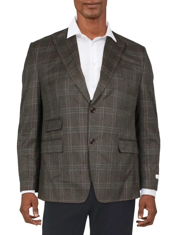 Acontour Mens Wool Blend Classic Fit Two-Button Blazer