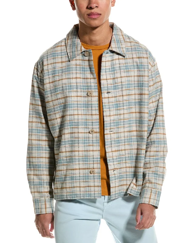 FRAME Denim Relaxed Plaid Shirt Jacket