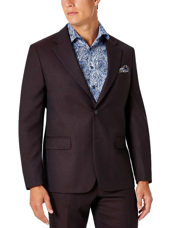 Karl224X Mens Virgin Wool Modern Fit Two-Button Blazer