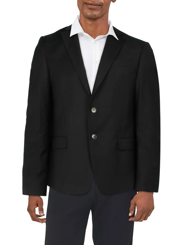 Mens Wool Suit Separate Two-Button Blazer