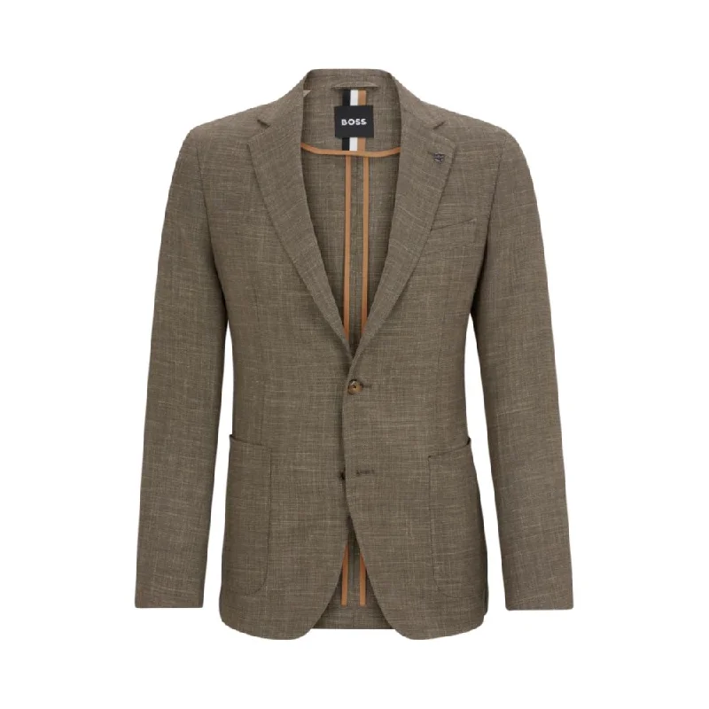 Slim-fit jacket in melange stretch cloth