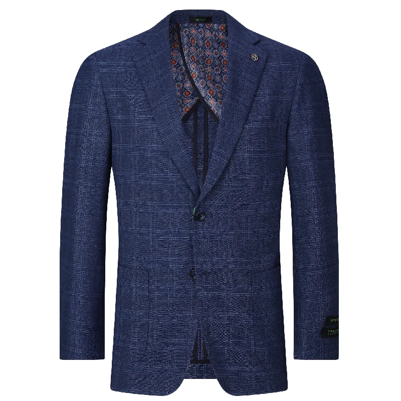 Tom Baine Men Performance Plaid Knit Stretch Sport Coat